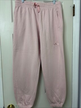 NEW Adidas  Light PinkWomens Fleece Joggers ( baggy look)